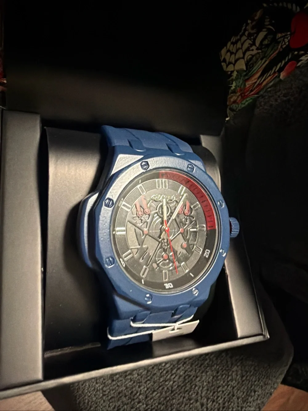 Ed Hardy Men’s Watch Navy Blue With Silicone Adjustable Band NWT